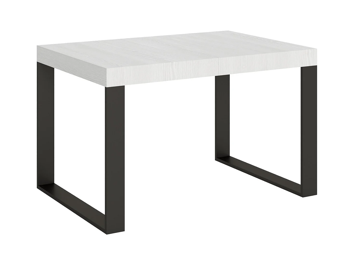 Table extensible 90x130/390 cm Tecno Premium Frêne Blanc cadre Anthracite