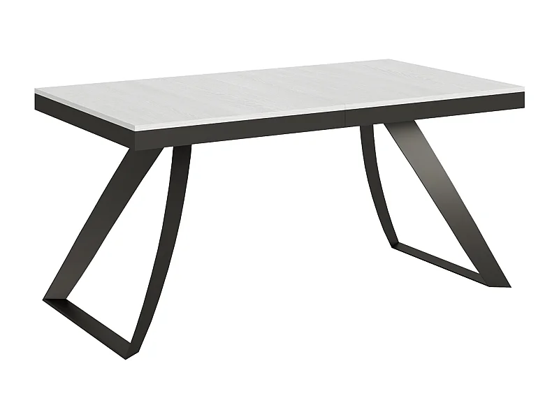 Mesa de jantar extensível 90x160/420 cm Proxy Evolution Cinza Branca quadro Antracite