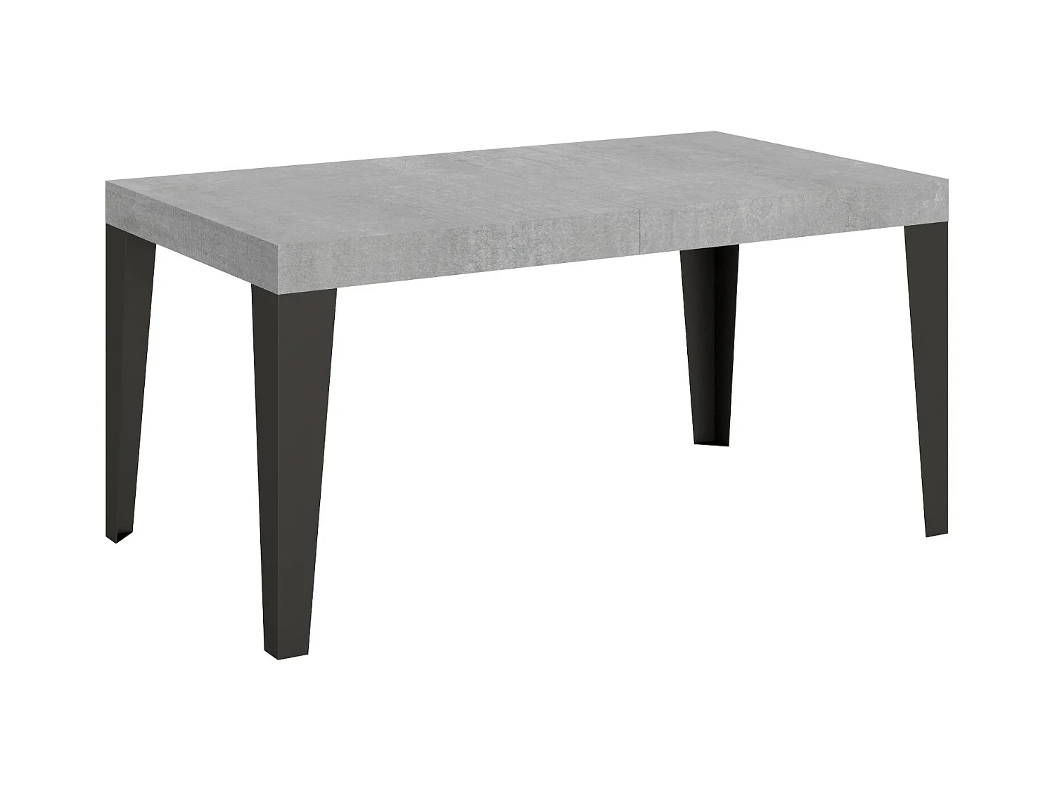 Table extensible 90x160/420 cm Flame Gris Béton cadre Anthracite