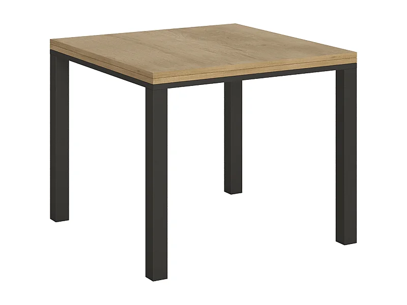Uitklapbare tafel 90x90/180 cm Everyday Libra natuur eiken frame antraciet