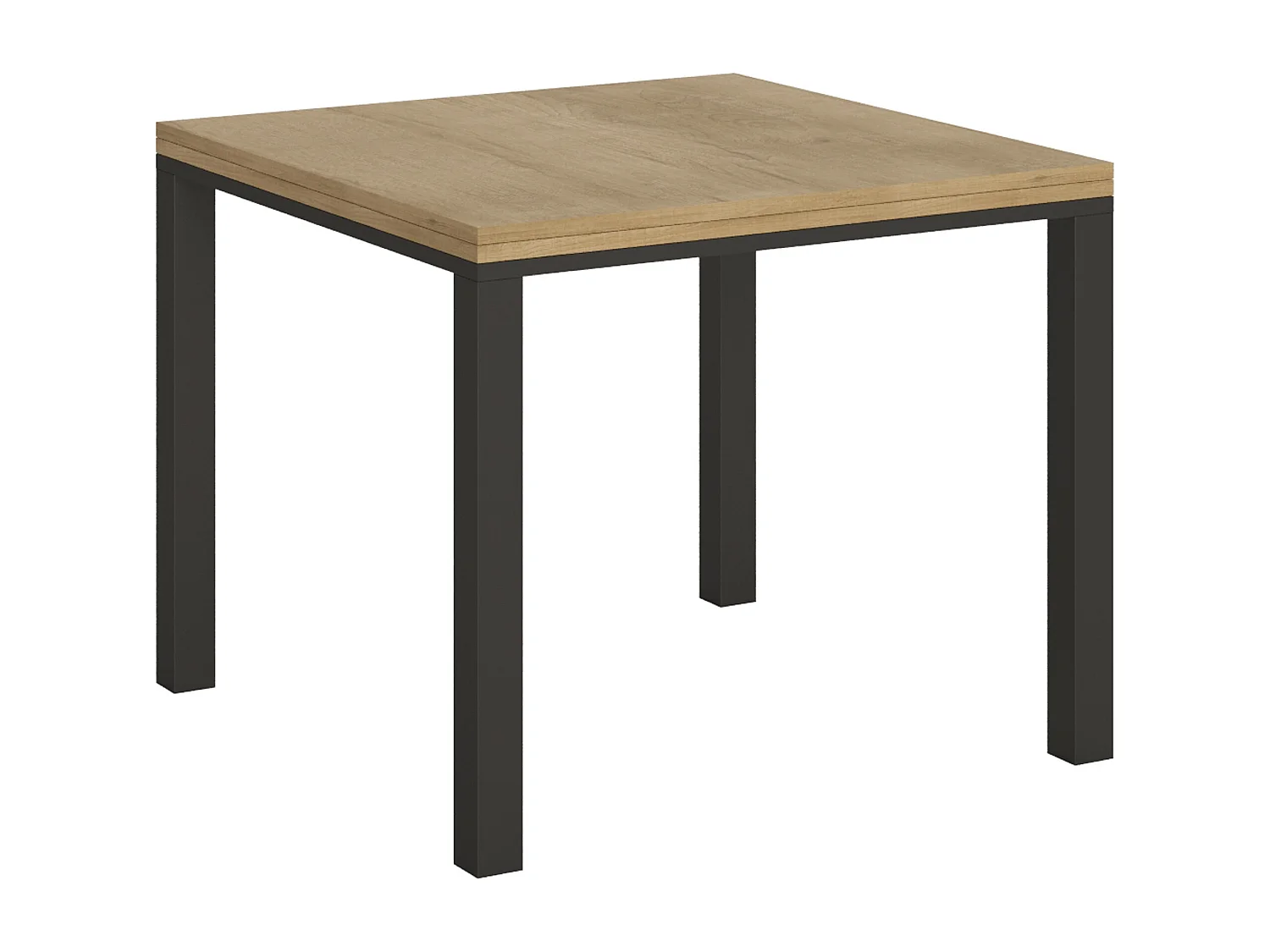 Table extensible portefeuille 90x90/180 cm Everyday Libra Chêne Nature cadre Anthracite
