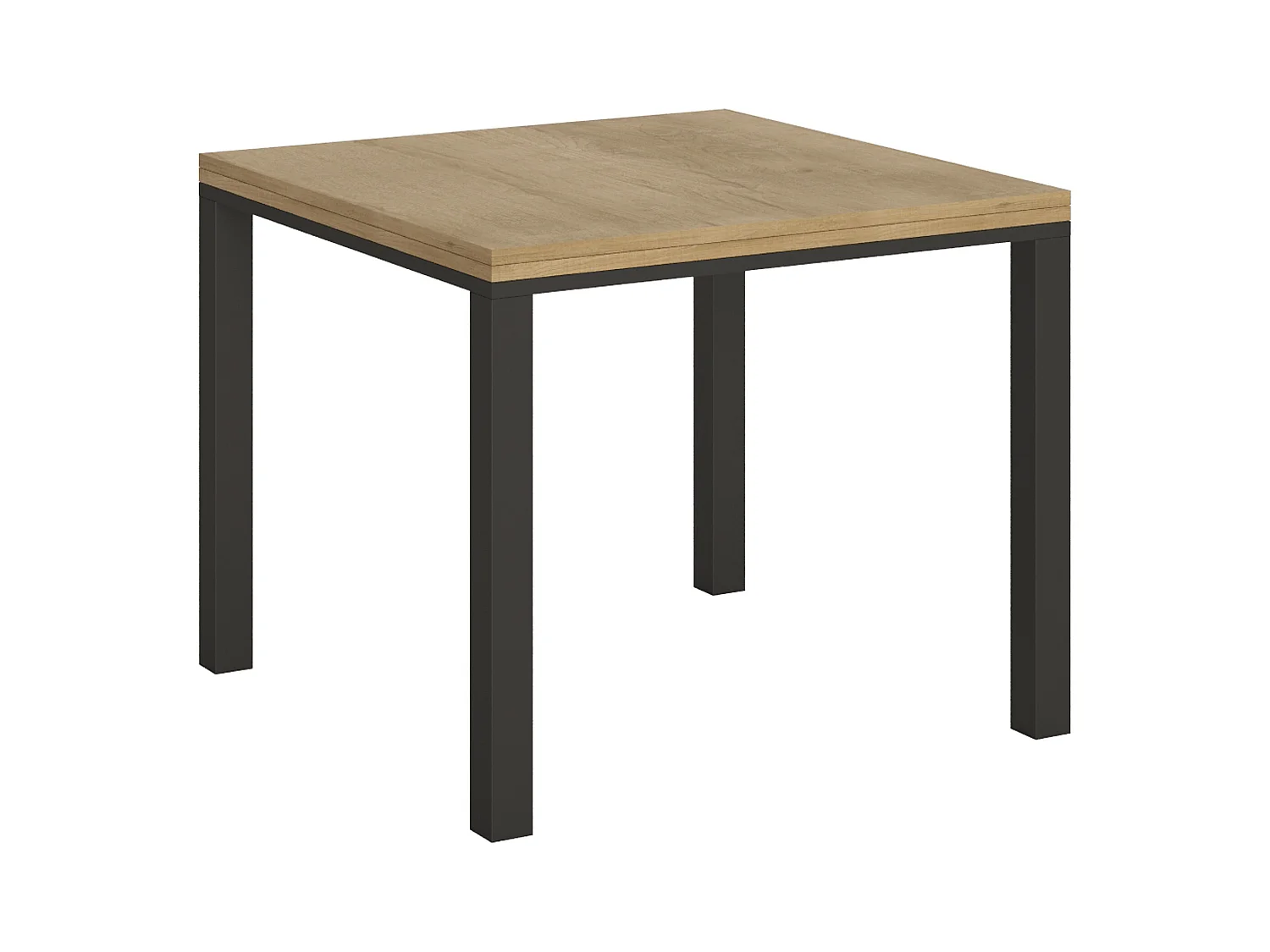 Table extensible portefeuille 90x90/180 cm Everyday Libra Chêne Nature cadre Anthracite