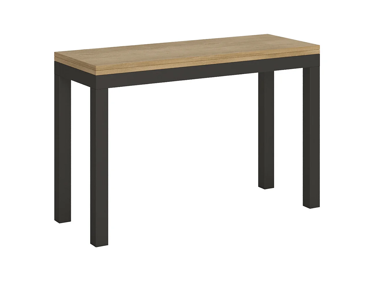 Table extensible portefeuille 120x45/90 cm Everyday Double Chêne Nature cadre Anthracite