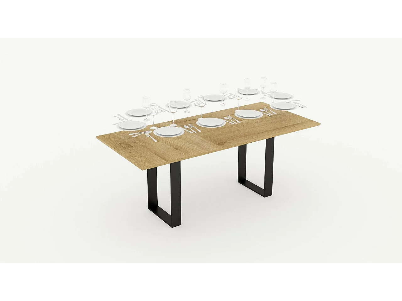 Mesa tipo libro 120/200x45/90 cm Tecno Double Roble Natural estructura Antracita