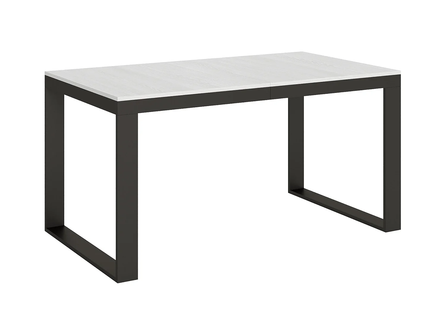 Table extensible 90x160/420 cm Tecno Evolution Frêne Blanc cadre Anthracite