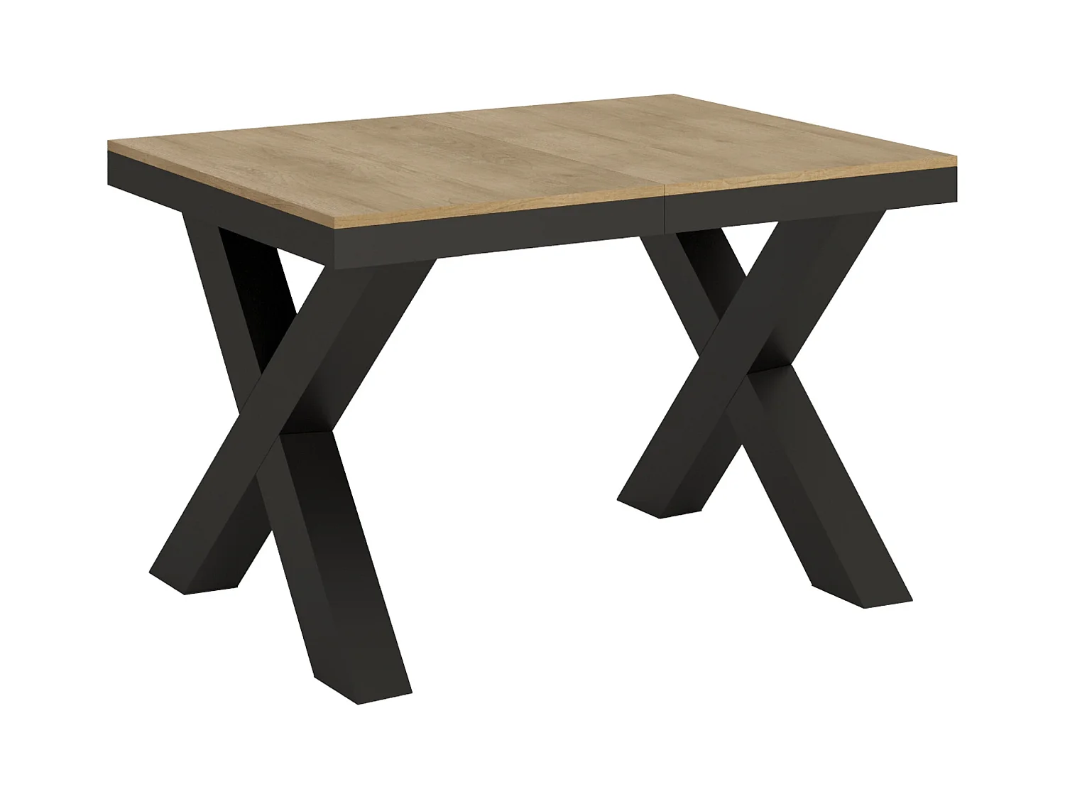 Ausziehtisch 90x120/224 cm Traffic Evolution Eiche Natur mit Eisenrahmen aus Anthrazit