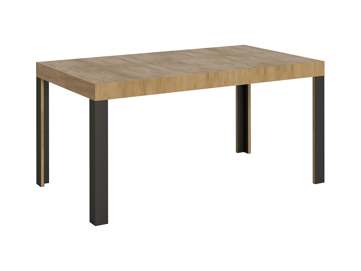 Table extensible 90x160/264 cm Linea Chêne Nature cadre Anthracite