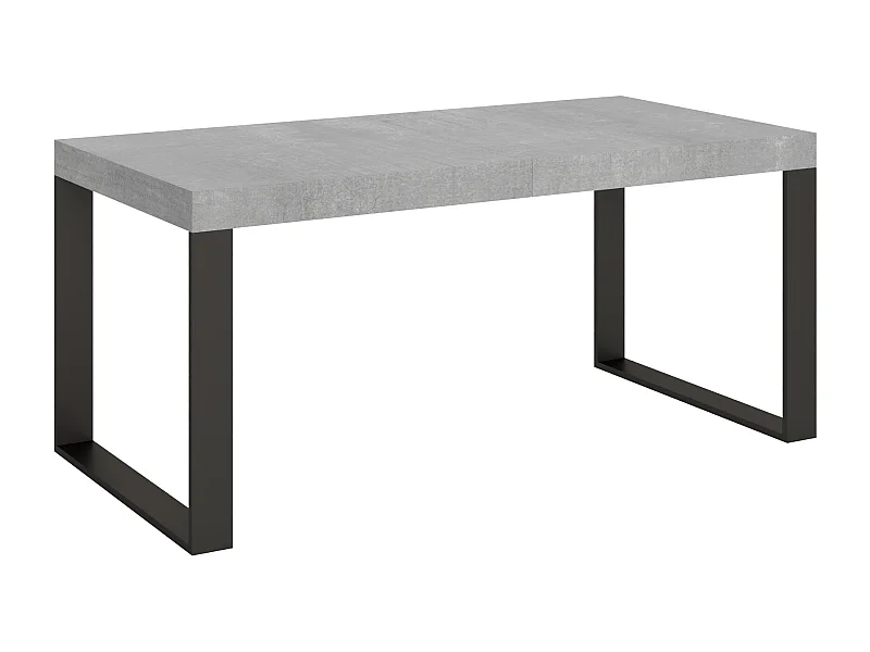 Table extensible 90x180/440 cm Tecno Gris Béton cadre Anthracite