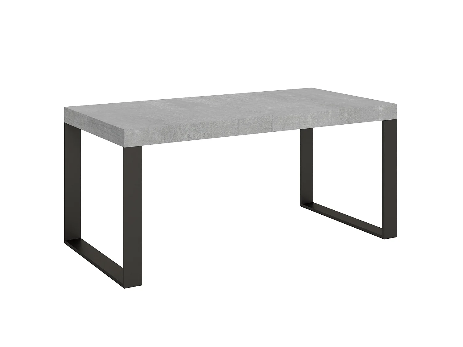 Table extensible 180/440x90 cm Tecno gris béton pieds anthracite