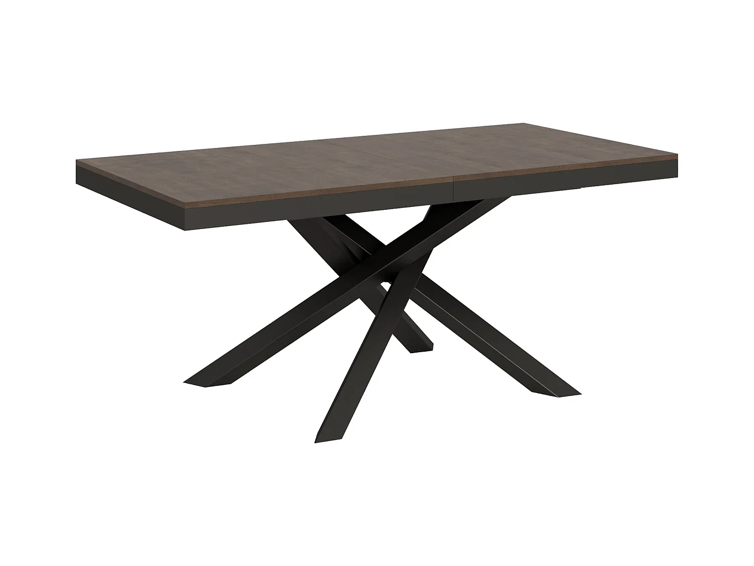 Table extensible 90x180/440 cm Volantis Evolution Noyer cadre Anthracite