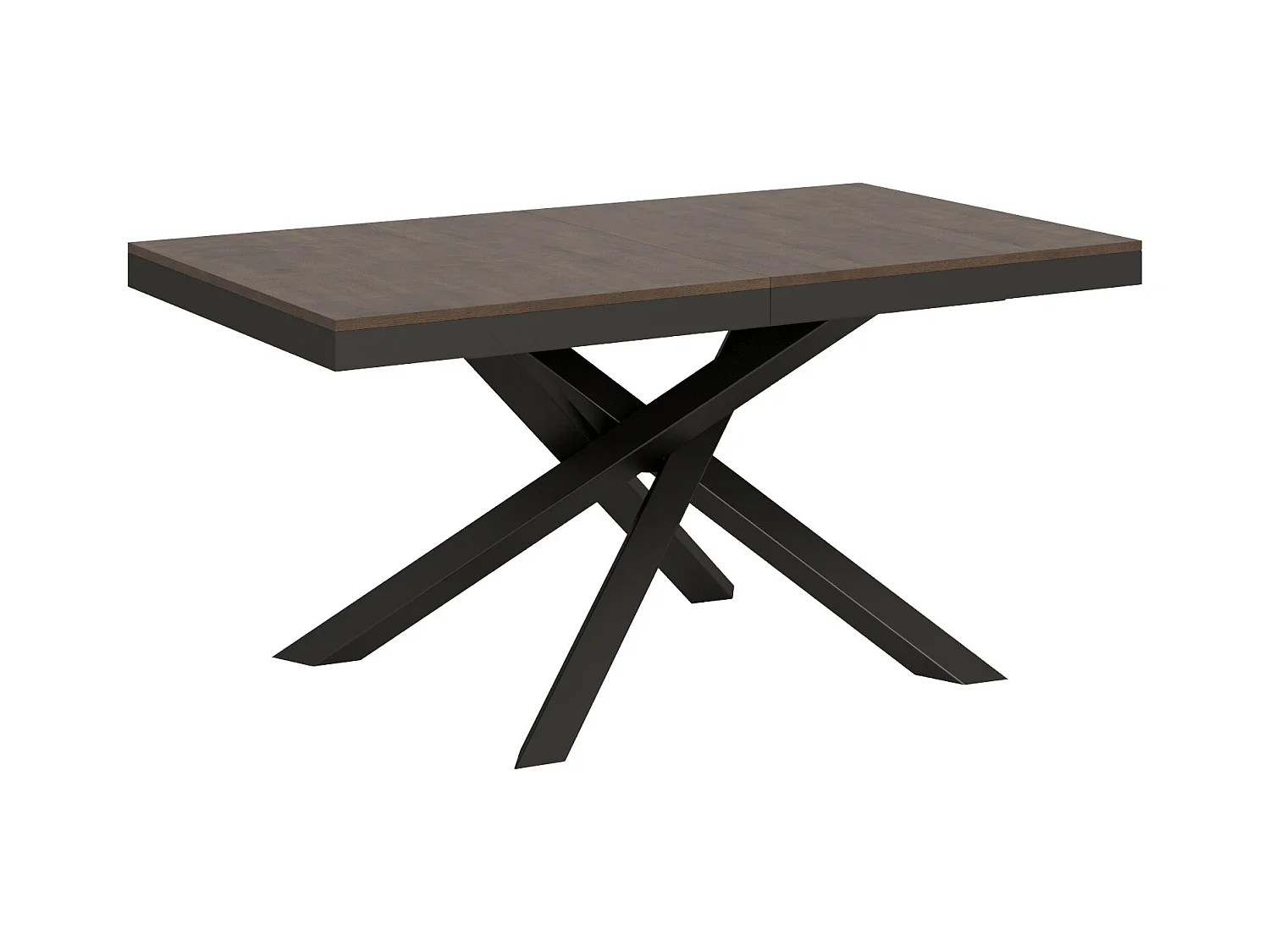 Table extensible 90x160/264 cm Volantis Evolution Noyer cadre Anthracite