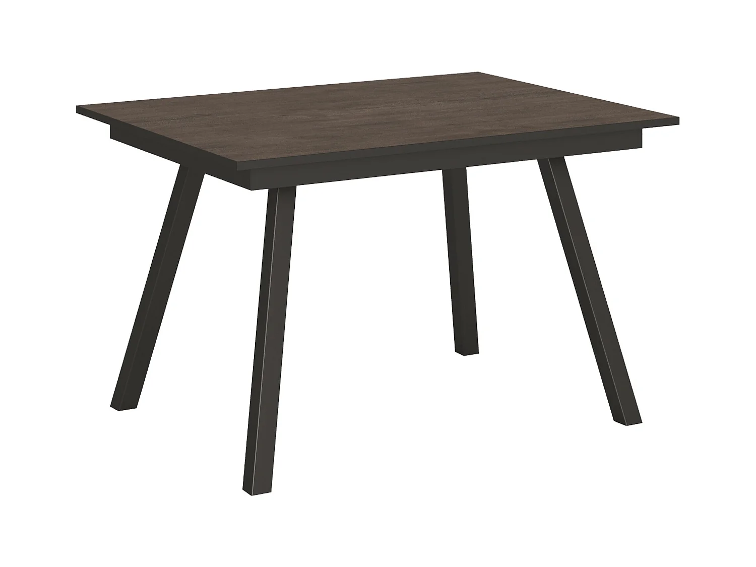 Table extensible 90x120/180 cm Mirhi Noyer cadre Anthracite