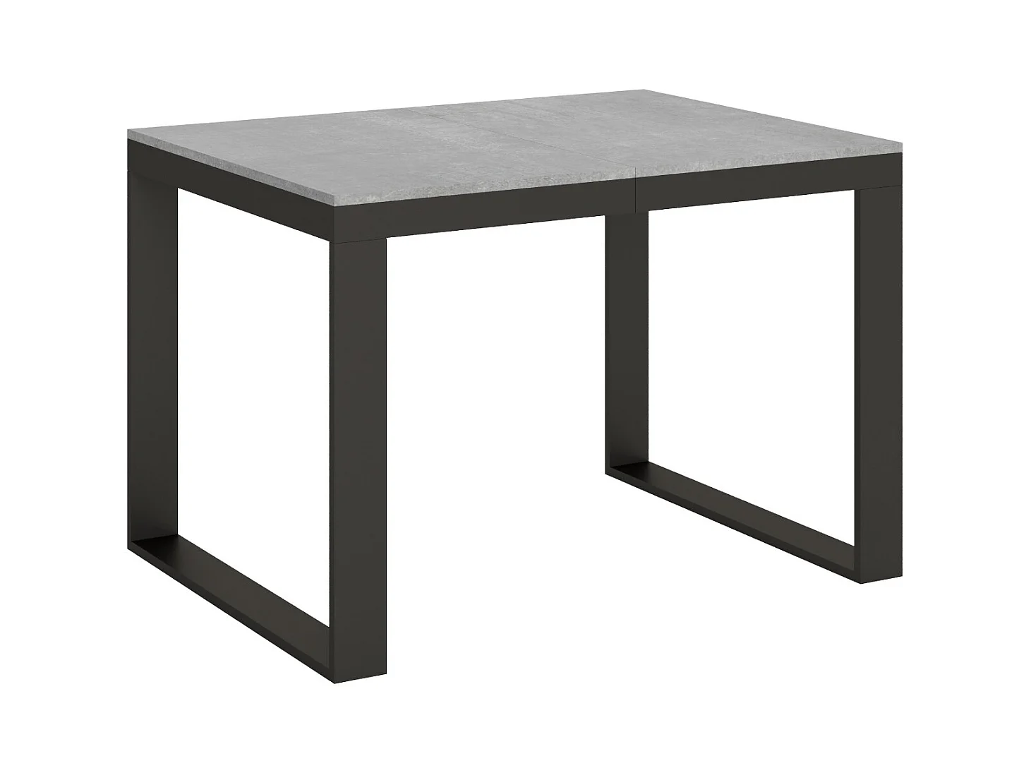 Table extensible 90x120/224 cm Tecno Evolution Gris Béton cadre Anthracite