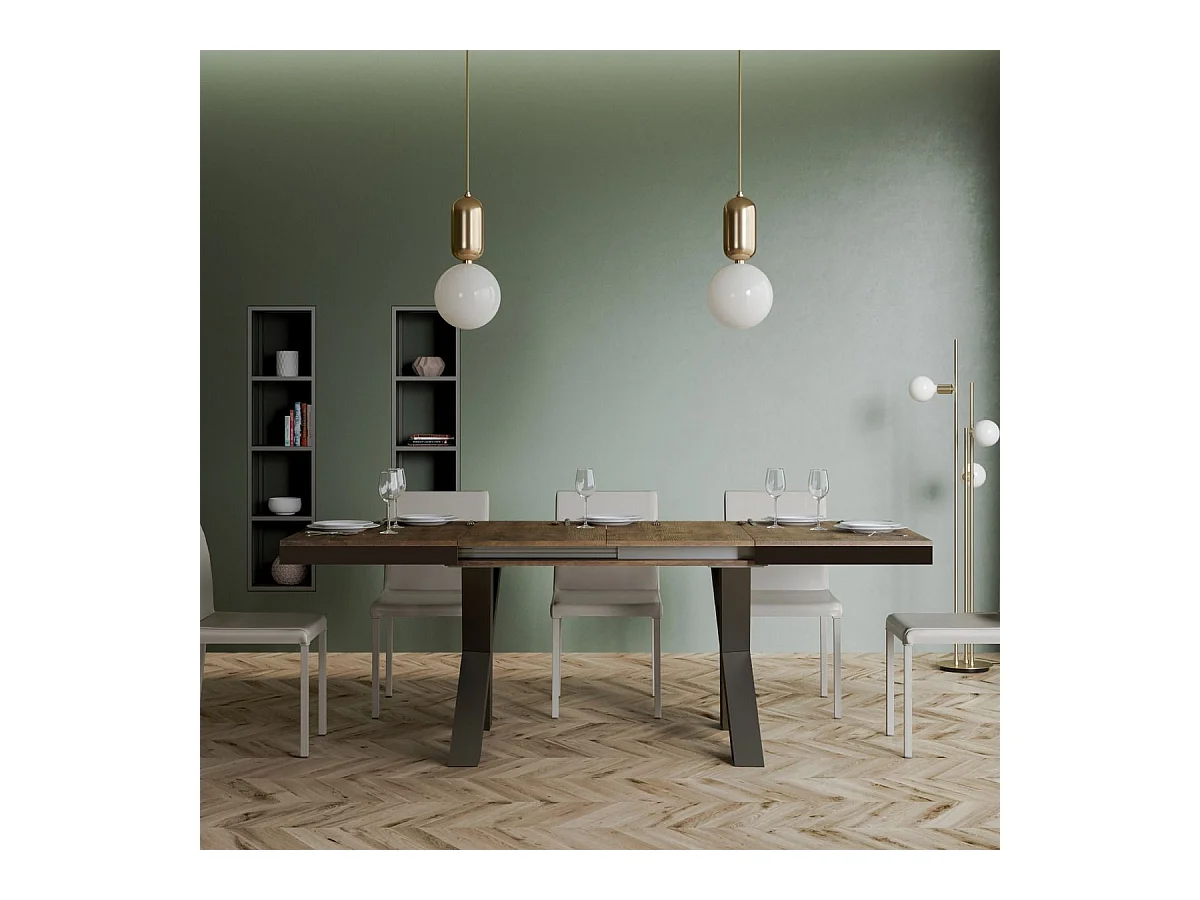 Uitschuifbare tafel 90x180/440 cm Traffic Evolution walnoot frame antraciet