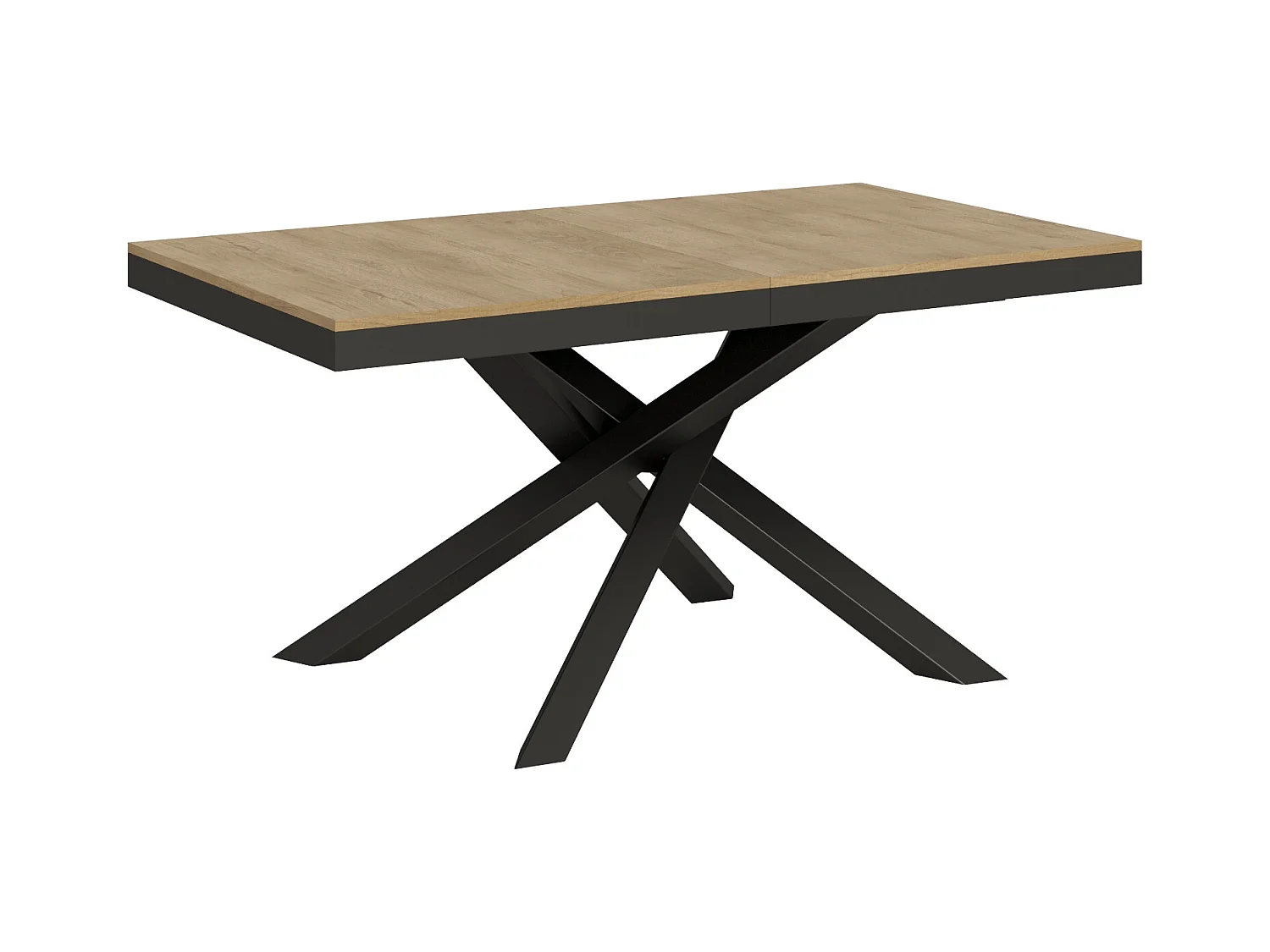 Ausziehbarer Tisch 90x160/420 cm Gestell Volantis Evolution Eiche Natur Anthrazit