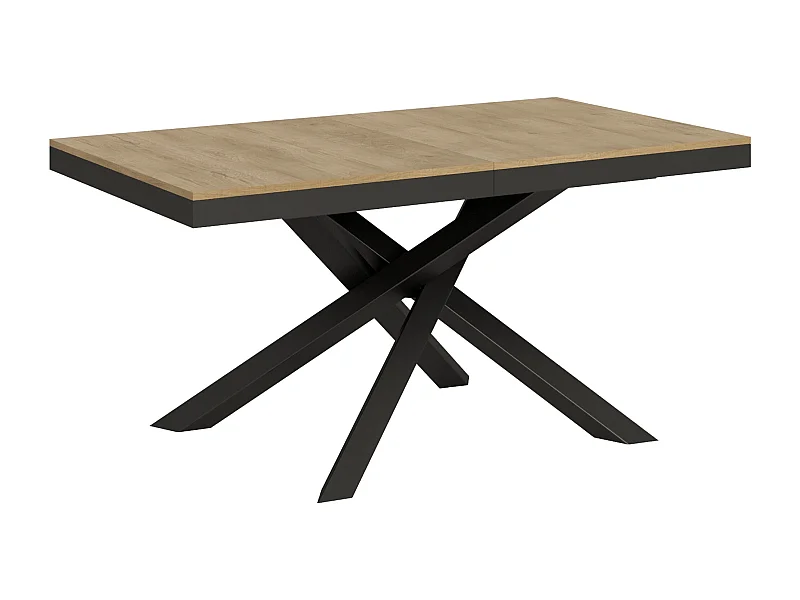 Ausziehtisch 160/420x90 cm Volantis Evolution Eiche Natur Gestell und Füße Anthrazit