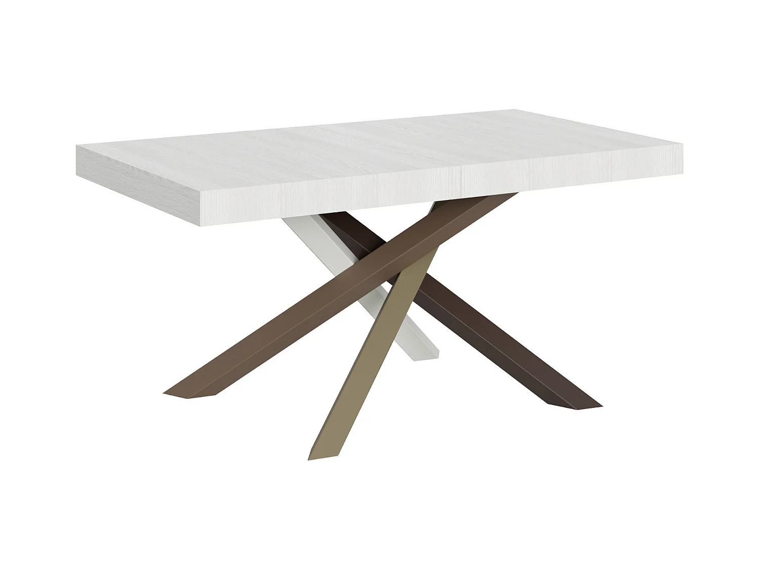 Table extensible 90x160/264 cm Volantis Frêne Blanc cadre 4/C
