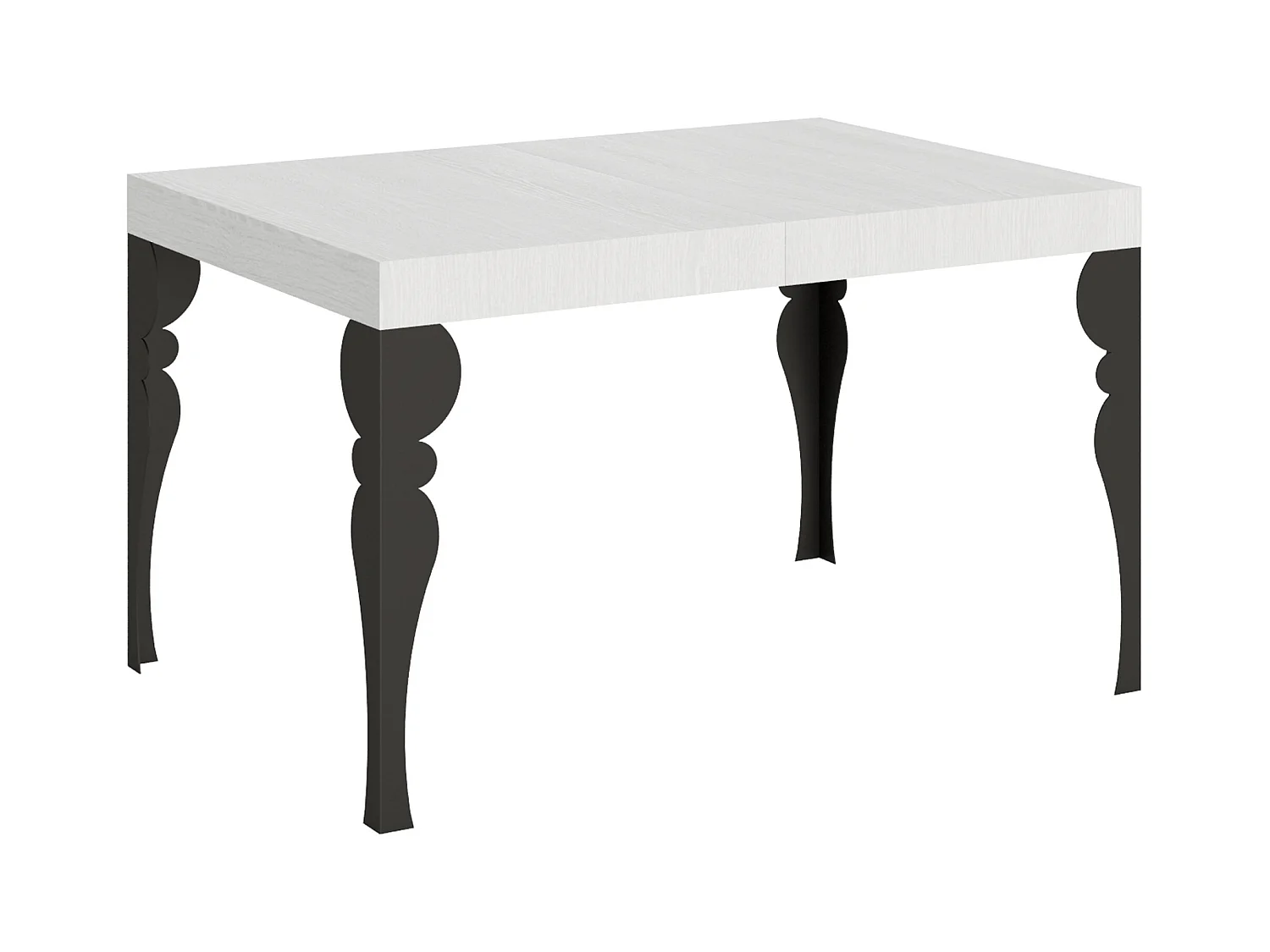 Table extensible 90x130/234 cm Paxon Frêne Blanc cadre Anthracite
