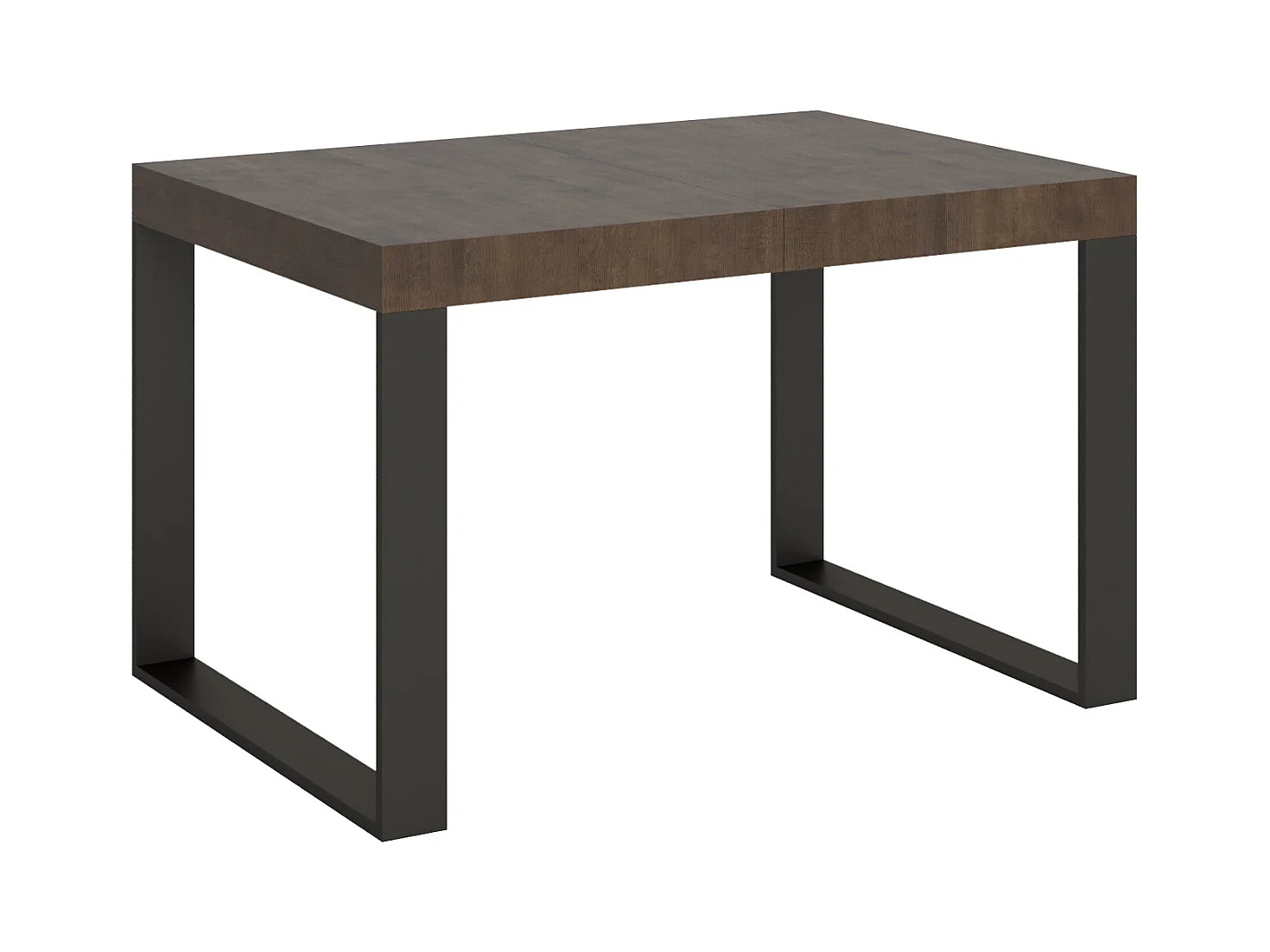 Table extensible 90x130/390 cm Tecno Noyer cadre Anthracite