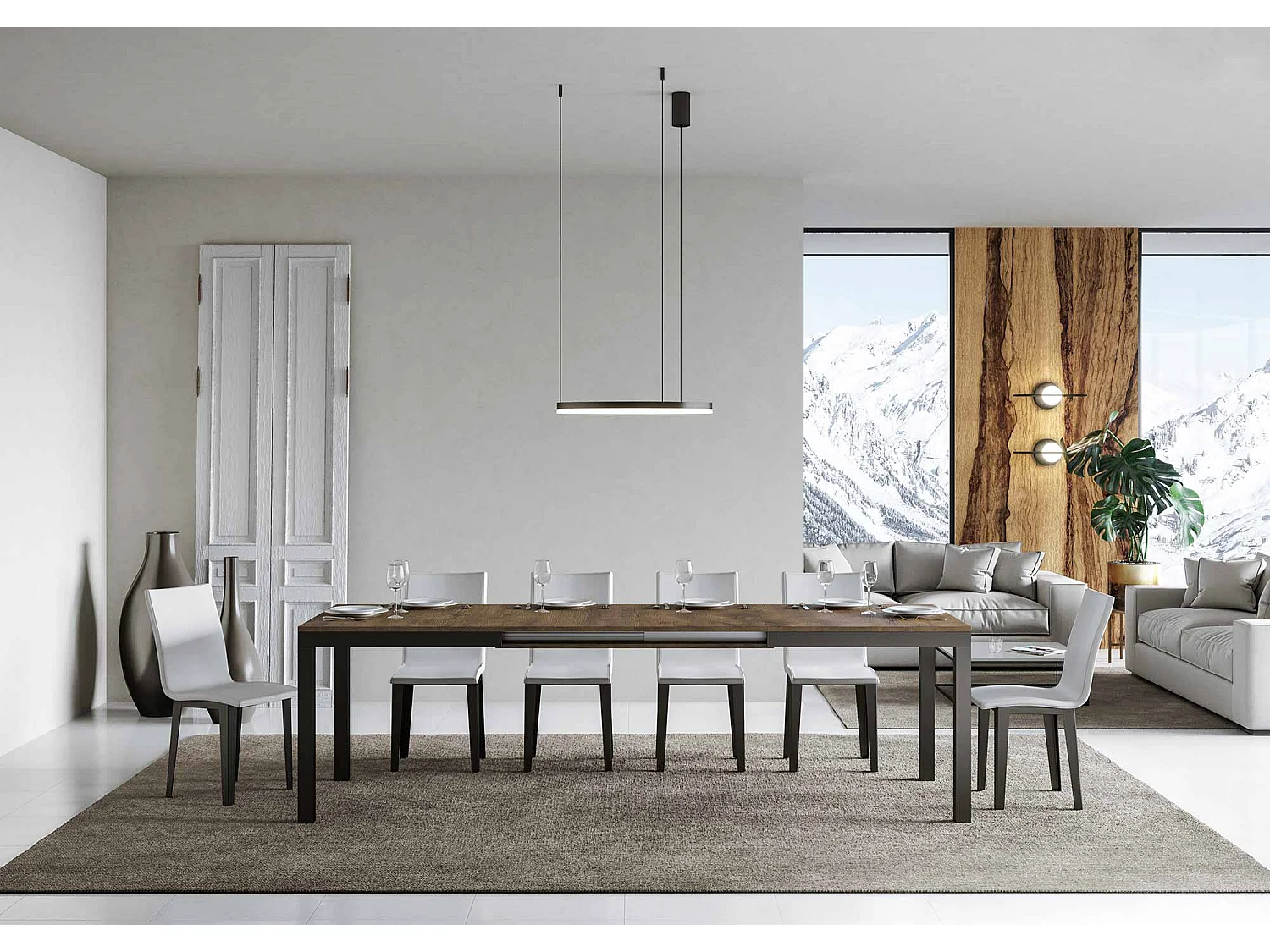 Udtræksbord 90x180/284 cm Everyday Evolution Valnød Antracit stel