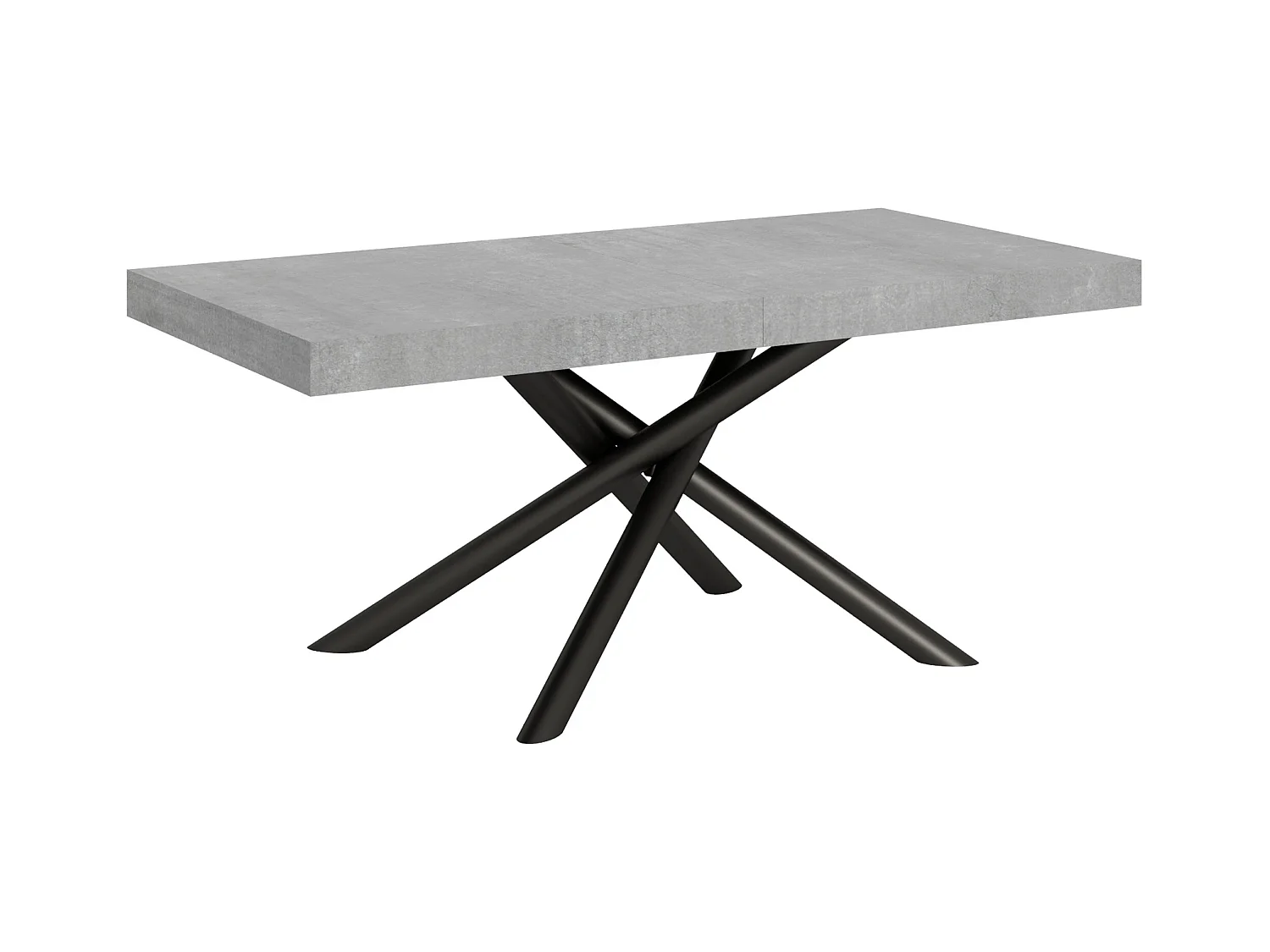 Table extensible 90x180/284 cm Famas Gris Béton cadre Anthracite