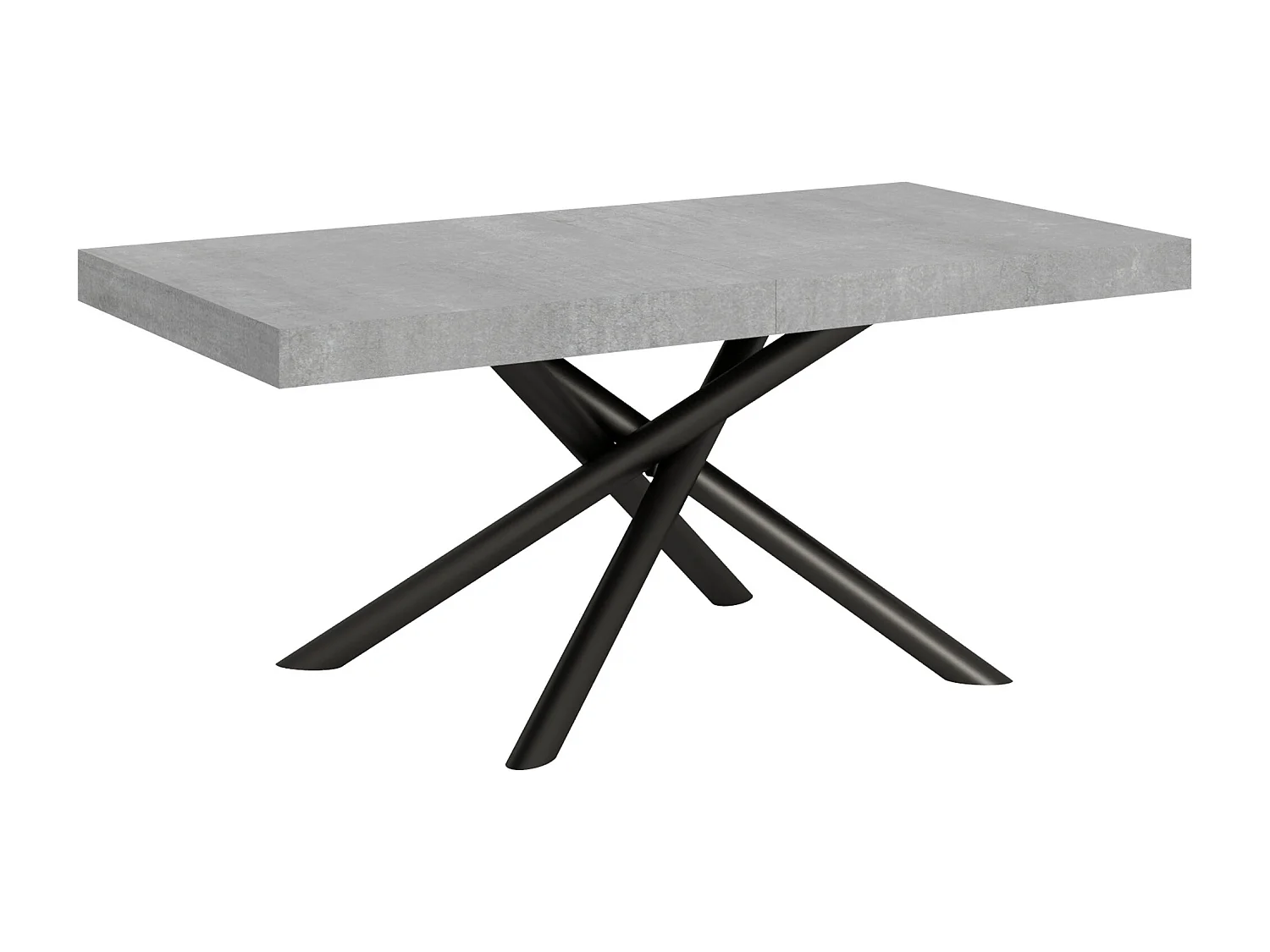Table extensible 90x180/284 cm Famas Gris Béton cadre Anthracite