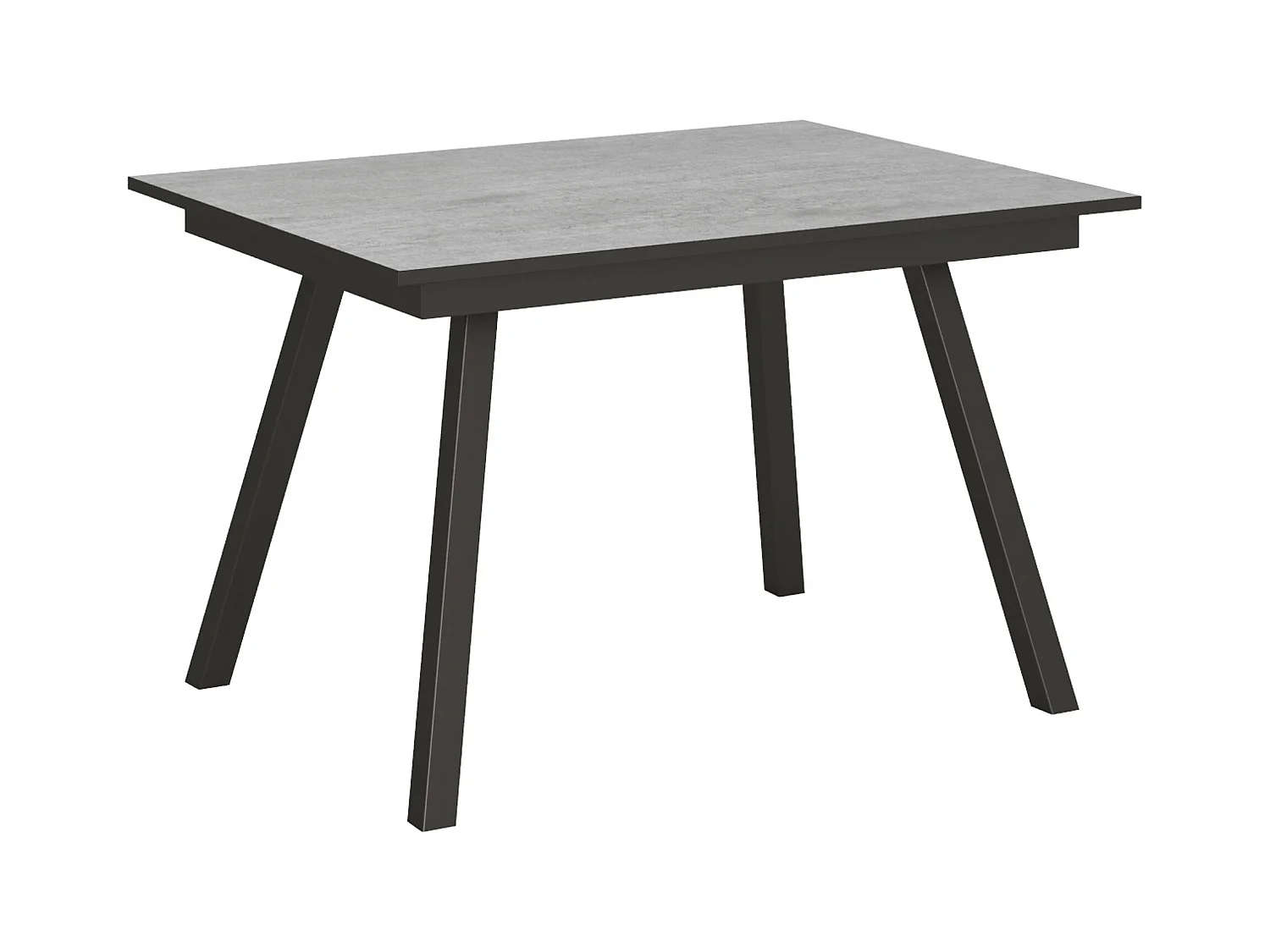 Table extensible 90x120/180 cm Mirhi Gris Béton cadre Anthracite