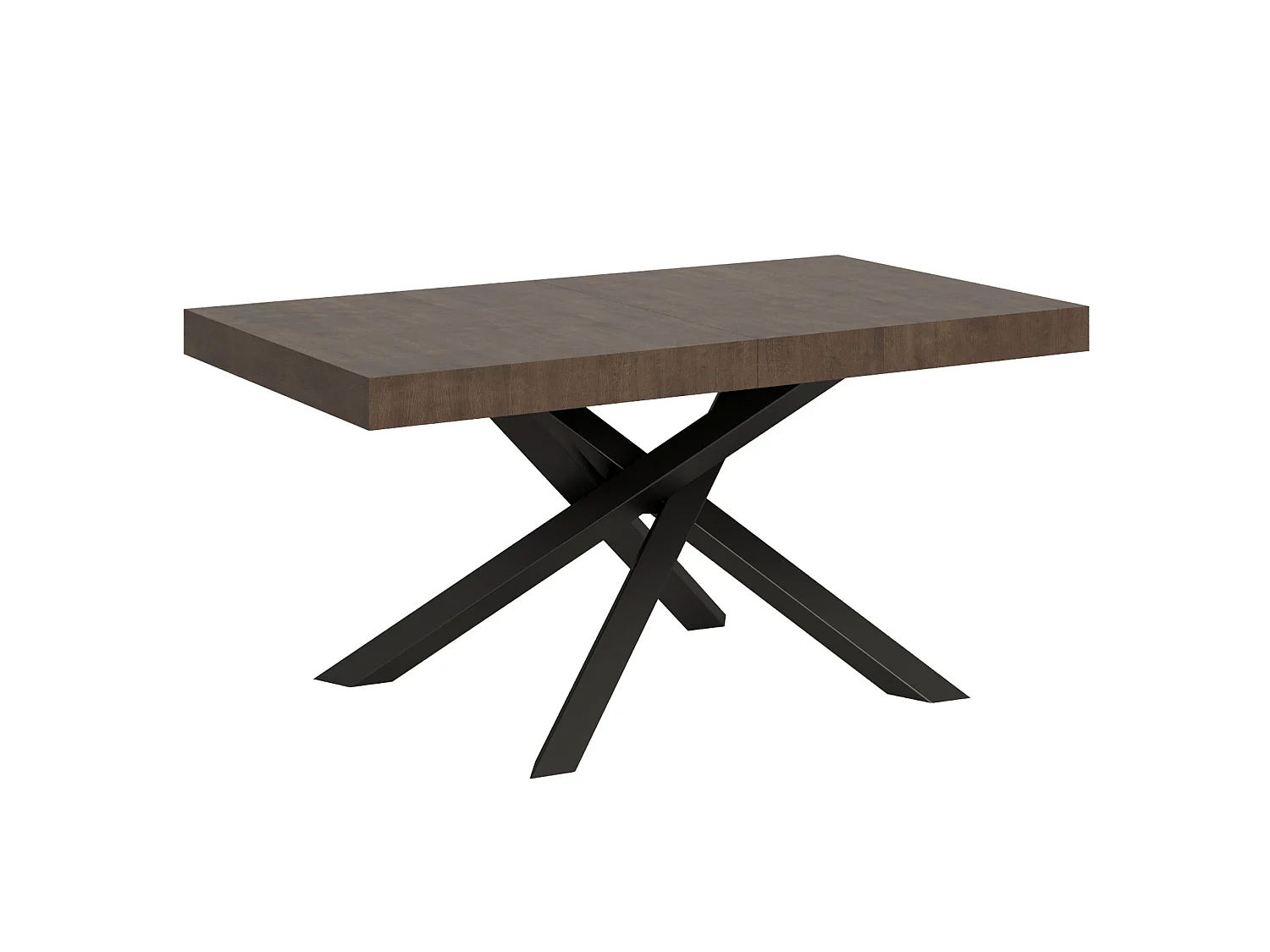Table extensible 160/264x90 cm Volantis noyer pieds anthracite