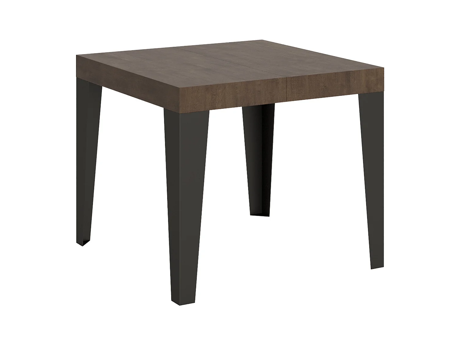 Mesa de jantar extensível 90x90/246 cm Flame Nogueira quadro Antracite