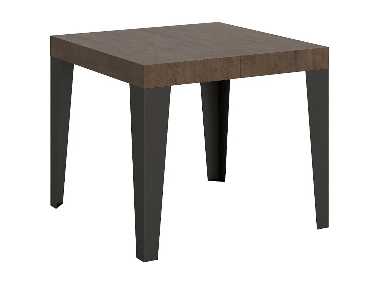 Table extensible 90/246x90 cm Flame noyer pieds anthracite