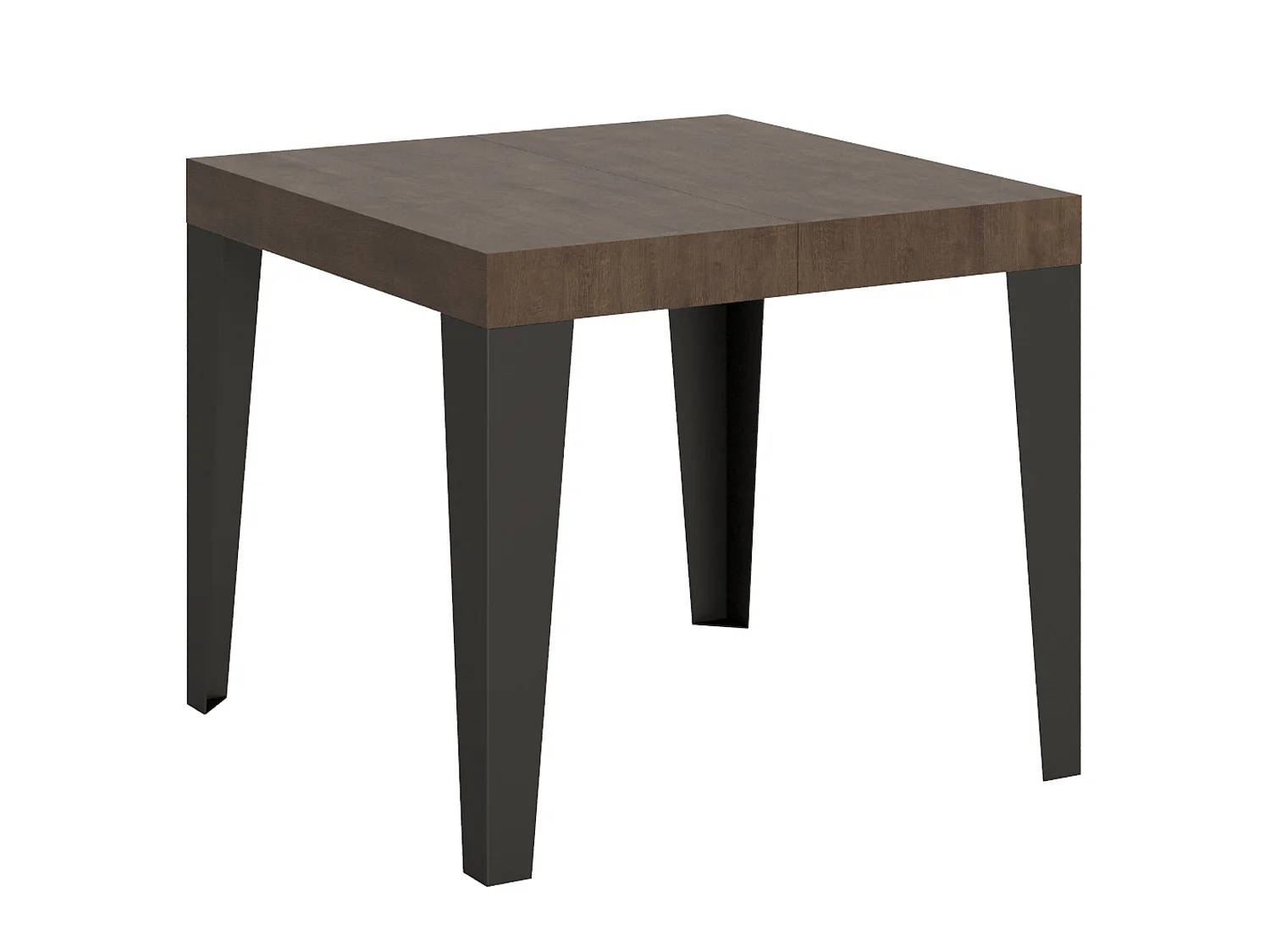 Mesa de jantar extensível 90/246x90 cm Flame nogueira pernas antracite