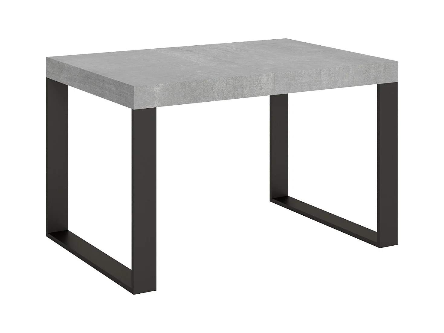 Table extensible 90x130/234 cm Tecno Premium Gris Béton cadre Anthracite
