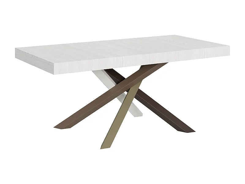 Table extensible 90x180/284 cm Volantis Frêne Blanc cadre 4/C