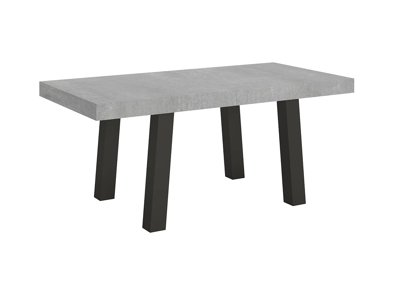 Table extensible 90x180/440 cm Bridge Gris Béton cadre Anthracite