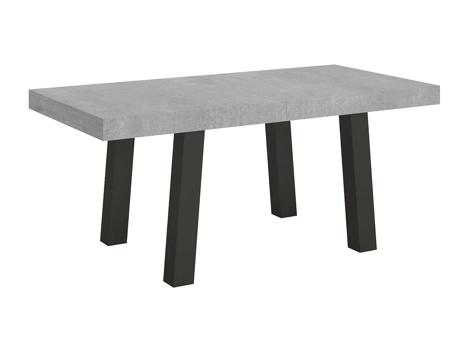Table extensible 90x180/440 cm Bridge Gris Béton cadre Anthracite