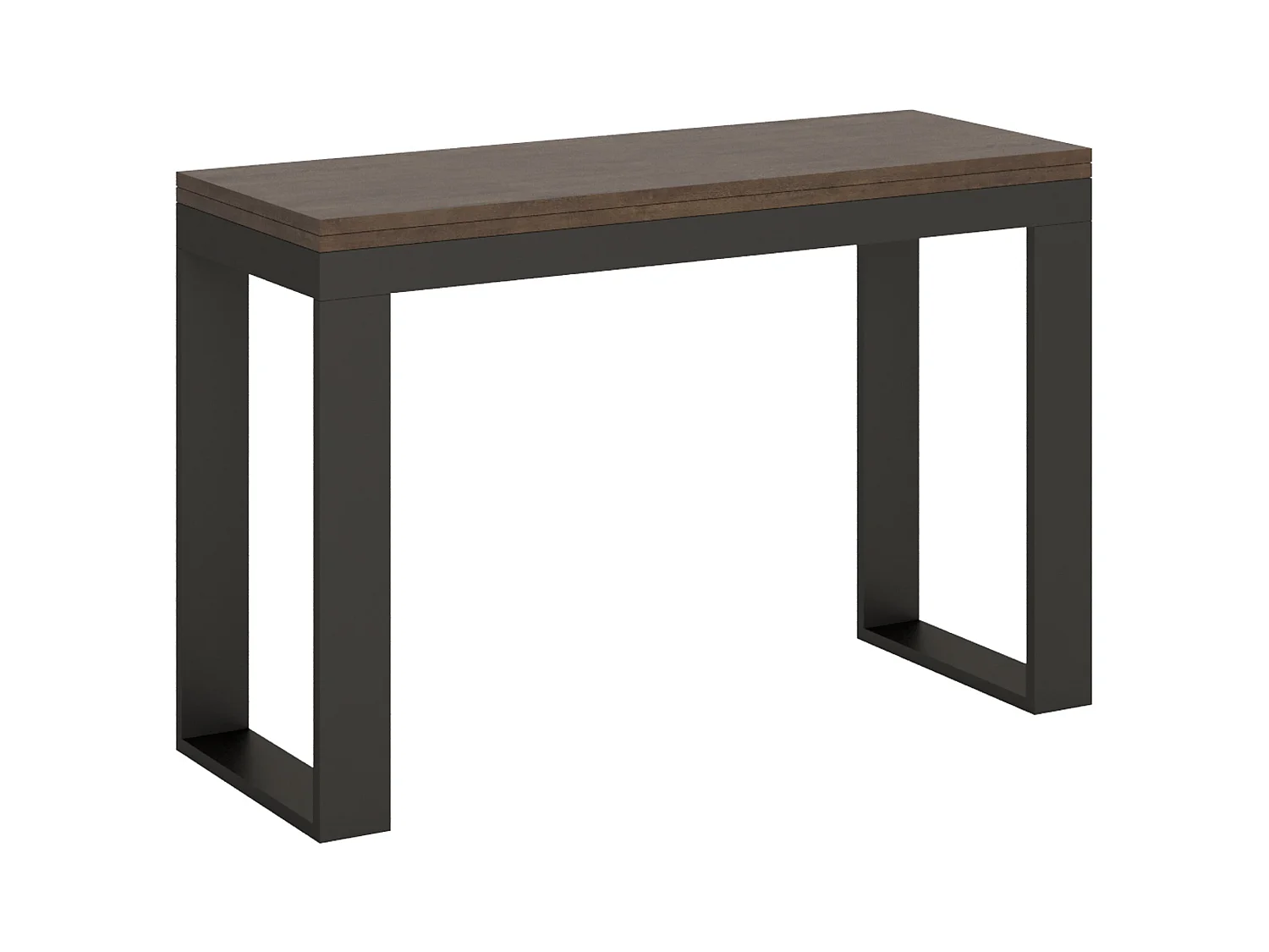 Table extensible portefeuille 120/200x45/90 cm Tecno Double Noyer cadre Anthracite