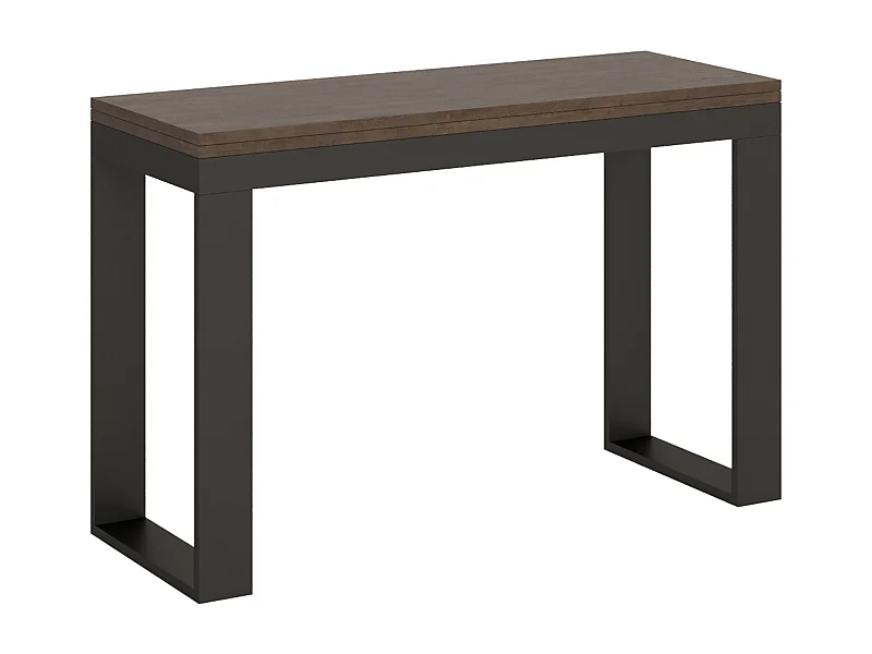 Table extensible portefeuille 120/200x45/90 cm Tecno Double Noyer cadre Anthracite