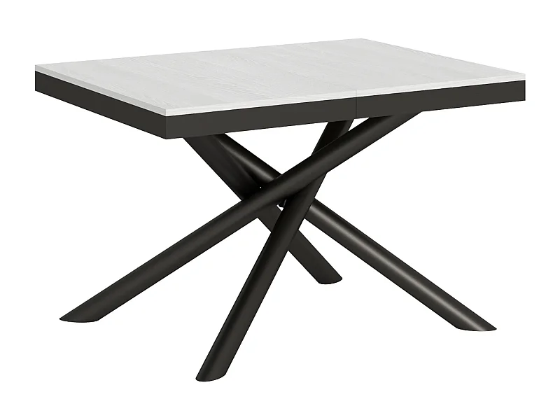 Mesa de jantar extensível 90x120/380 cm Famas Evolution Cinza Branca quadro Antracite