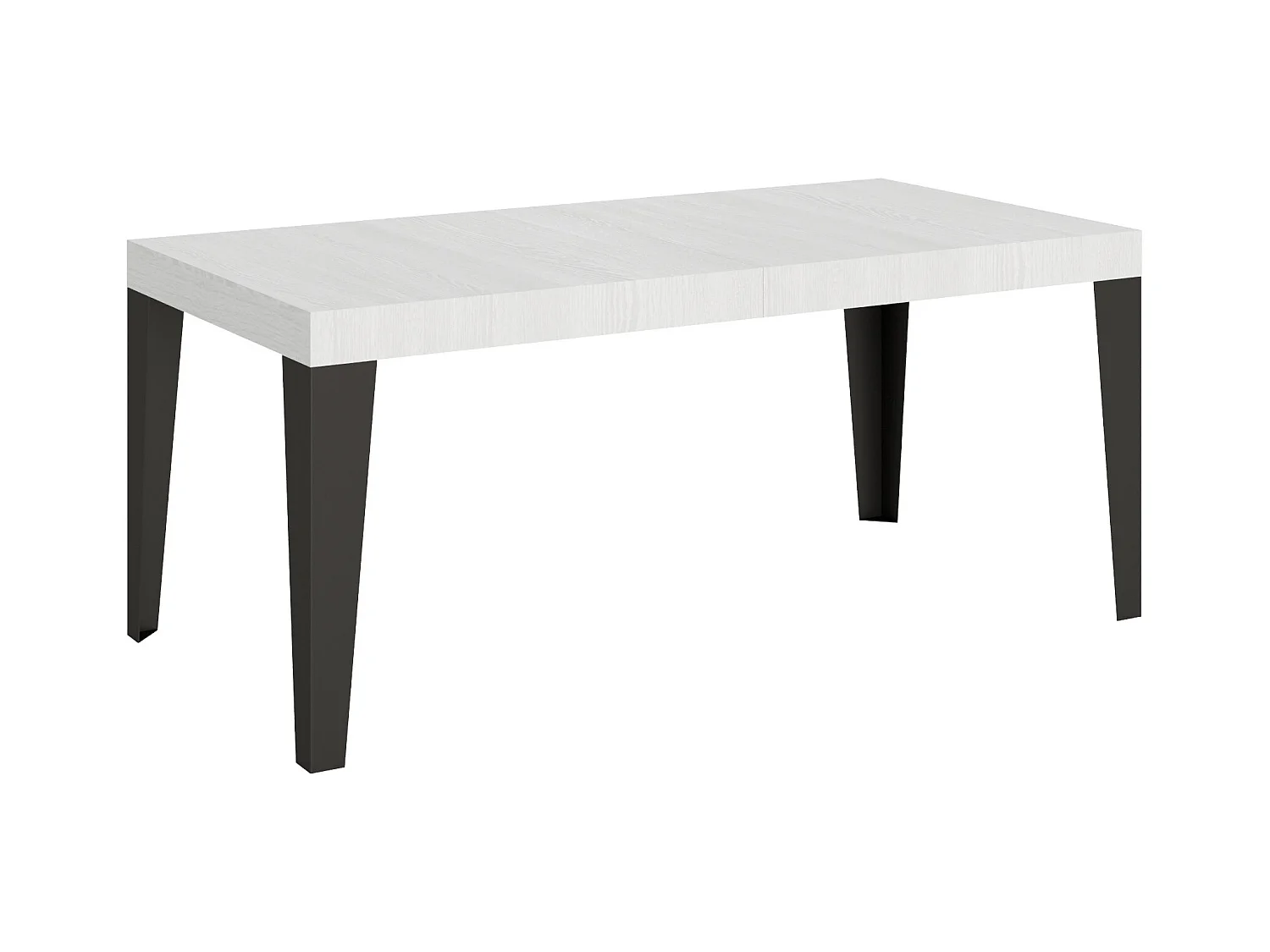 Table extensible 90x180/440 cm Flame Frêne Blanc cadre Anthracite