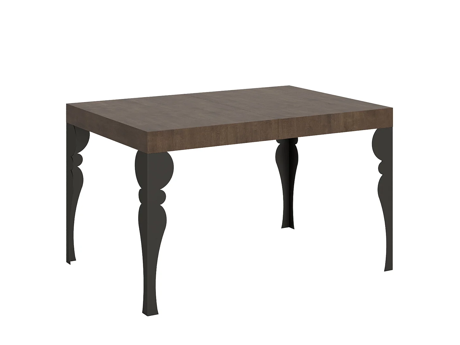 Table extensible 130/234x90 cm Paxon noyer pieds anthracite