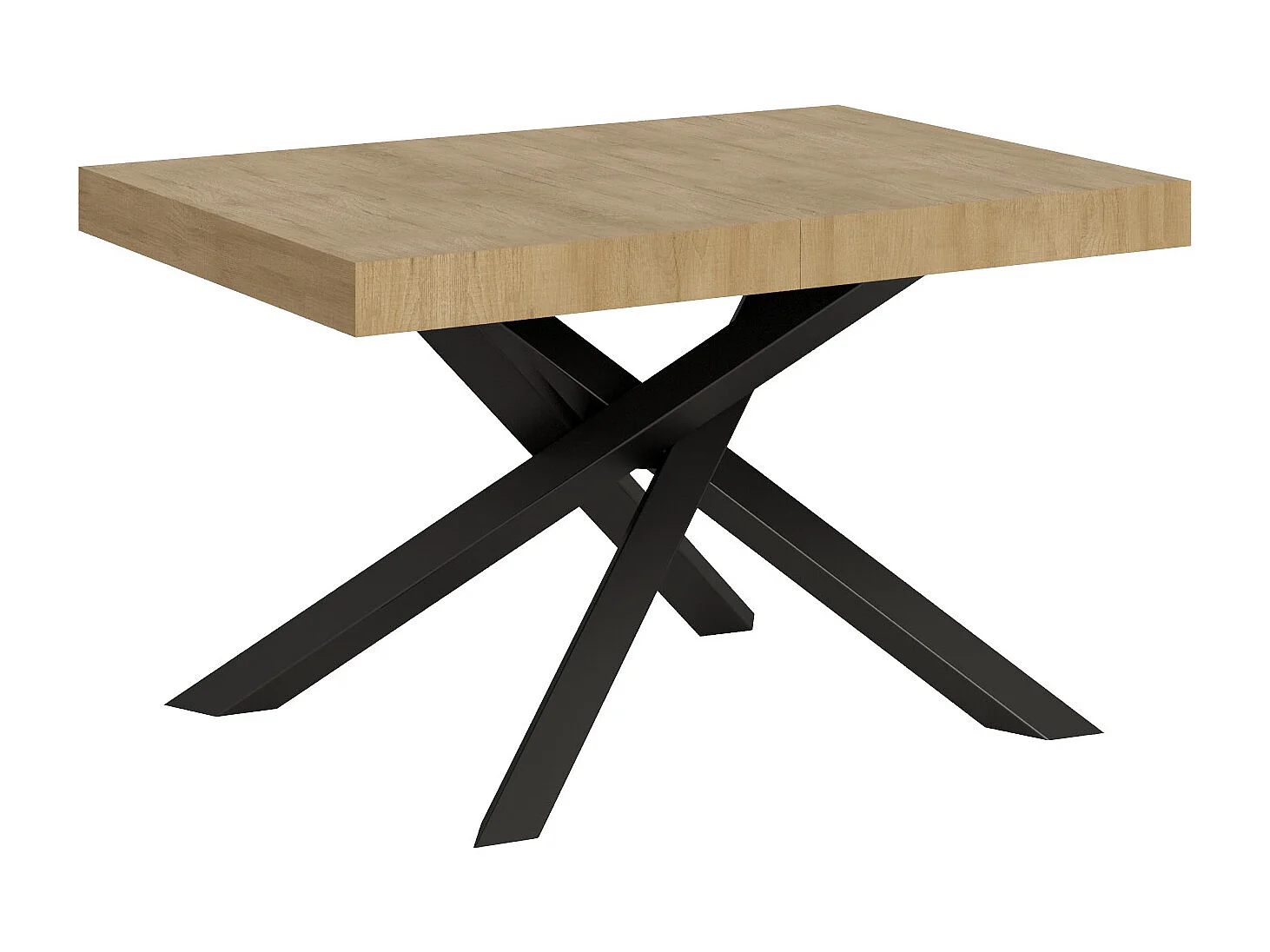 Table extensible 130/390x90 cm Volantis chêne nature pieds anthracite