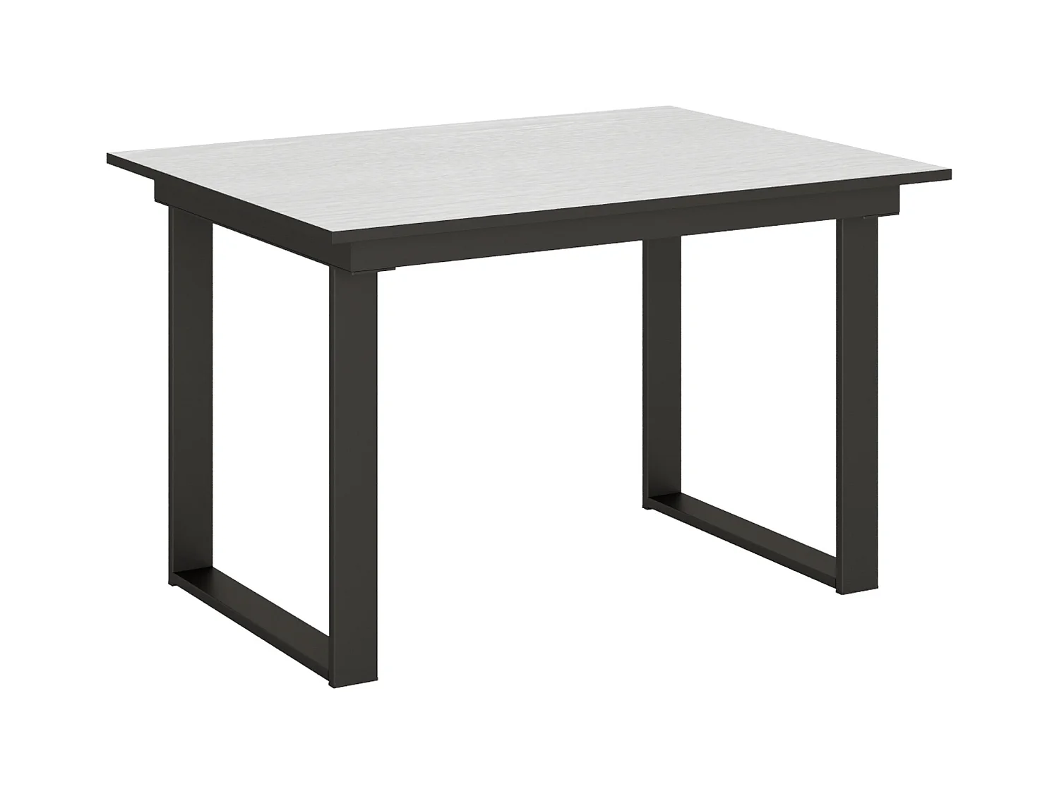 Ausziehtisch 90x120/180 cm Bandos Esche weiß mit Eisenrahmen aus Anthrazit