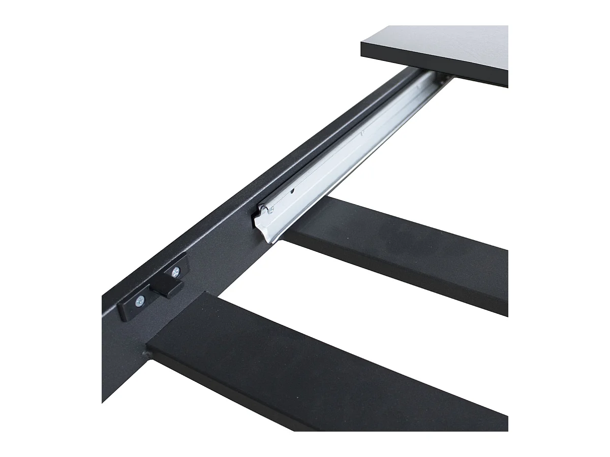 Ausziehtisch 90x120/180 cm Bandos Esche weiß mit Eisenrahmen aus Anthrazit