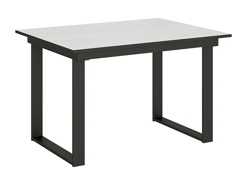 Table extensible 90x120/180 cm Bandos Frêne Blanc cadre Anthracite