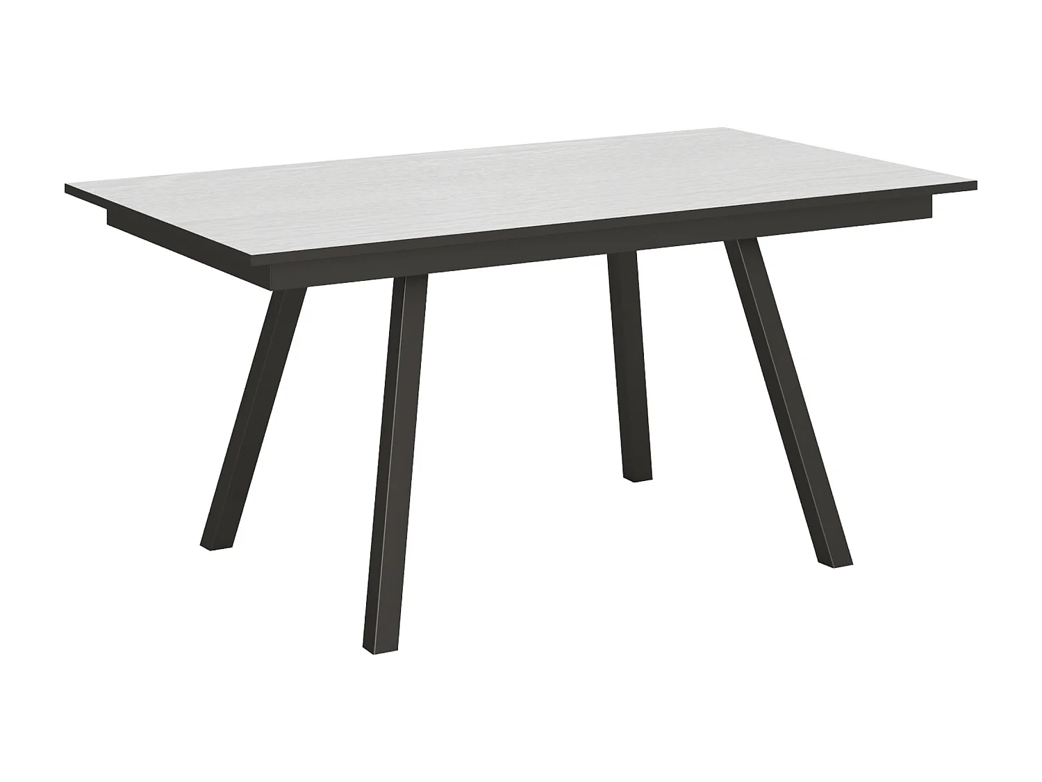 Table extensible 90x160/220 cm Mirhi Frêne Blanc cadre Anthracite