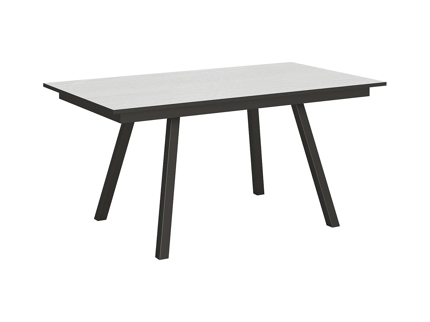 Table extensible 90x160/220 cm Mirhi Frêne Blanc cadre Anthracite