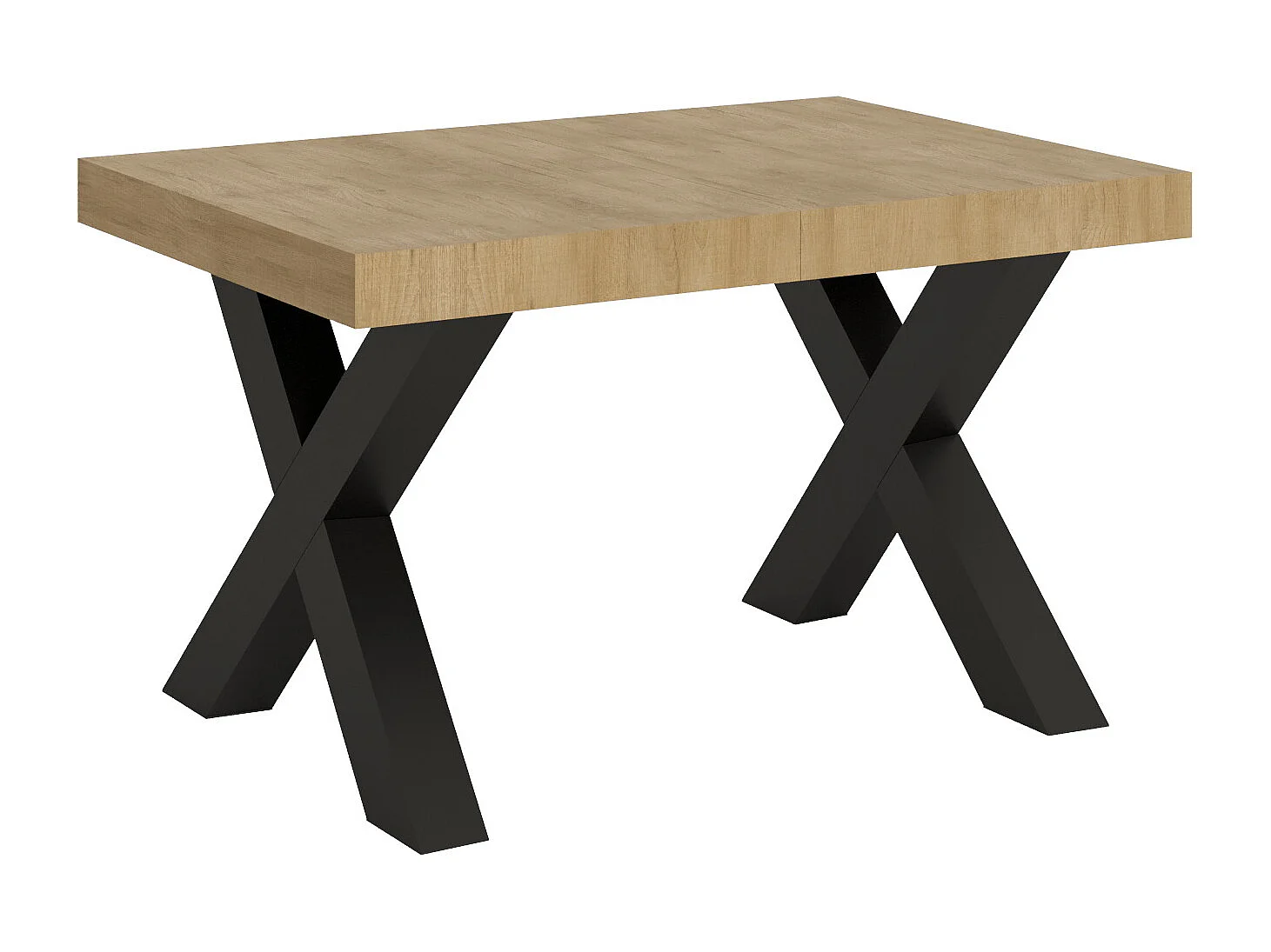 Ausziehtisch 90x130/234 cm Traffic Eiche Natur mit Eisenrahmen aus Anthrazit