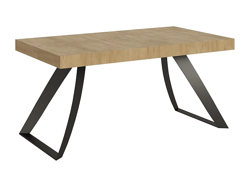 Mesa de jantar extensível 90x160/264 cm Proxy Carvalho Natural quadro Antracite