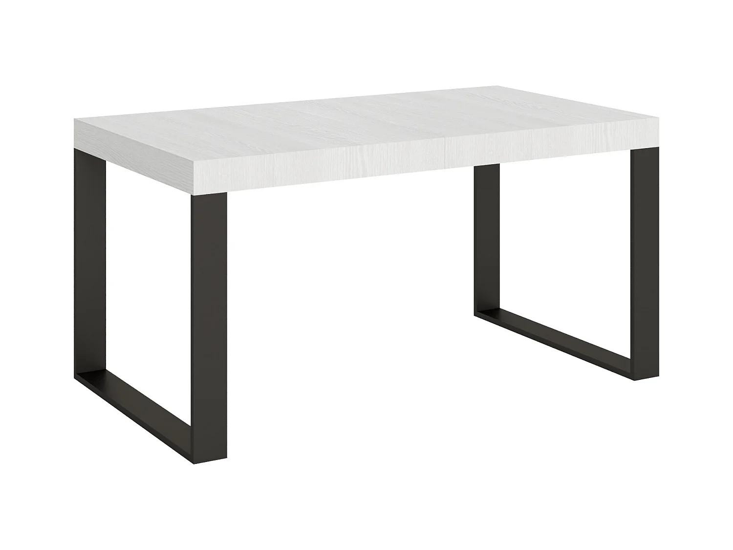 Table extensible 90x160/420 cm Tecno Frêne Blanc cadre Anthracite