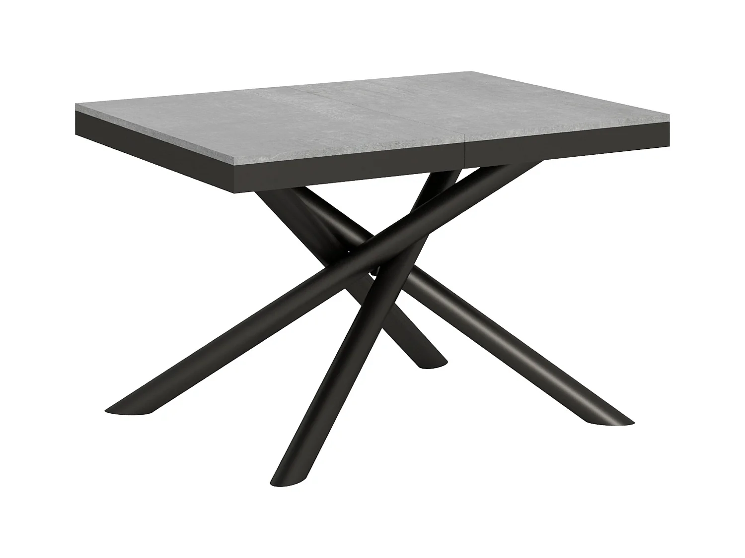 Table extensible 90x120/380 cm Famas Evolution Gris Béton cadre Anthracite